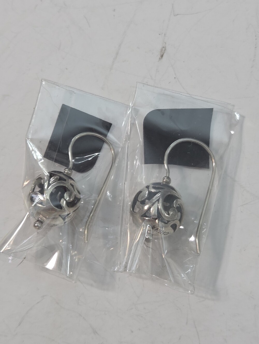 silpada scroll open work sterling silver 925 ball dangle pierced earrings new